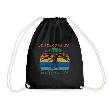 Je peux pas j'ai Biathlon - Sac de sport léger - noir - Devant