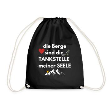 die Berge sind die Tankstelle meiner Seele - Turnbeutel - Schwarz - Vorne