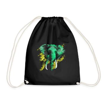Elefant - Turnbeutel - Schwarz - Vorne