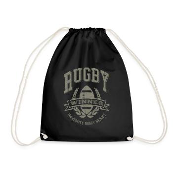 Rugby-Gewinner - Turnbeutel - Schwarz - Vorne