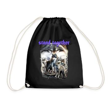 together - Drawstring Bag - black - Front