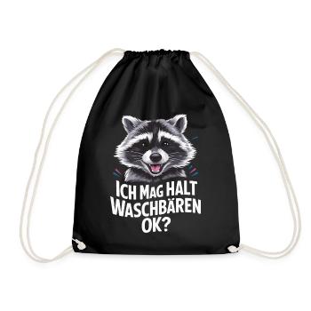 Raccoon Animal Barbados Raccoon - Drawstring Bag - black - Front