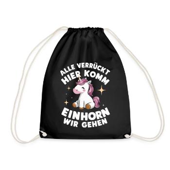 Unicorn Unicorns Mythical Creatures Mystical - Drawstring Bag - black - Front
