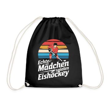 Hockey Hockey Sports Hockey Players - Drawstring Bag - black - Front