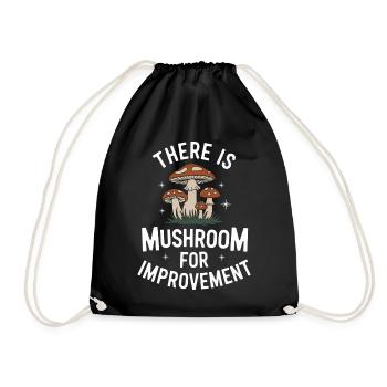 Pilz Pilze Funghi Champignon - Turnbeutel - Schwarz - Vorne