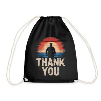 Soldat militaire vétéran - Sac de sport léger - noir - Devant