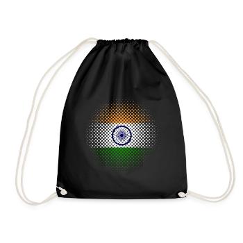 Inde Drapeau Used Look Drapeau indien Vintage - Sac de sport léger - noir - Devant