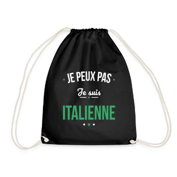 Je peux pas je suis Italienne - Sac de sport léger - noir - Devant