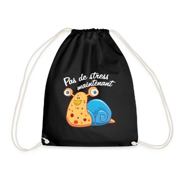 Pas de stress, un escargot qui dort. - Sac de sport léger - noir - Devant