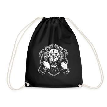 Lion Boxer Boxing MMA - Drawstring Bag - black - Front