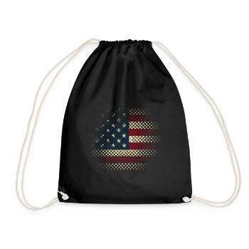 USA flag America US points Stars & Stripes - Drawstring Bag - black - Front