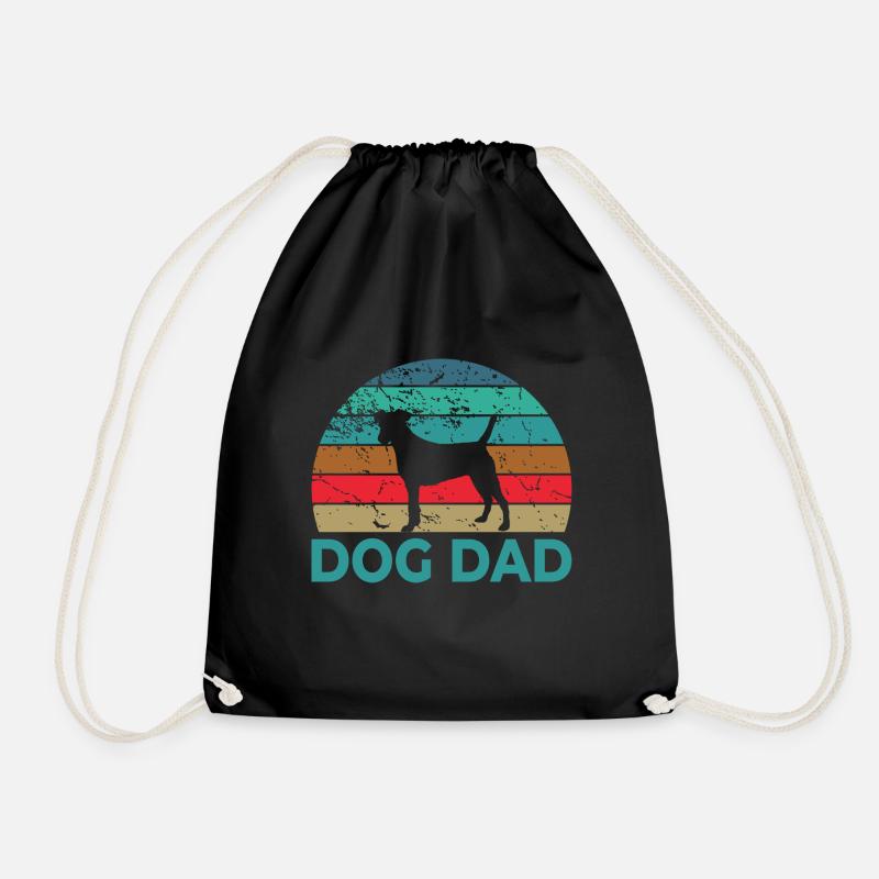 Dog dad - Drawstring Bag - black