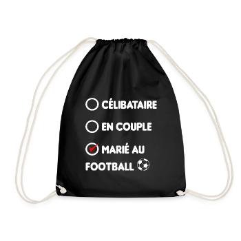 CELIBATAIRE EN COUPLE MARIE AU FOOTBALL - Sac de sport léger - noir - Devant