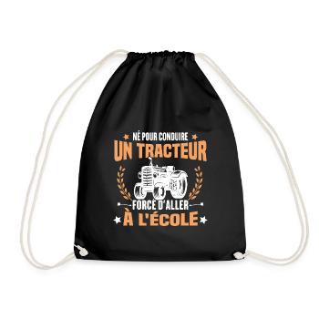 Né Pour Conduire Un Tracteur Cadeau Humour - Sac de sport léger - noir - Devant