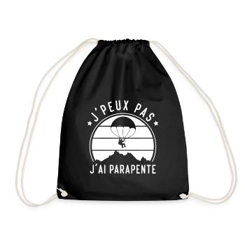 J'peux Pas j'ai Parapente, Cadeau Parapentiste - Sac de sport léger - noir - Devant