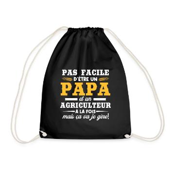 Papa et un agriculteur - Sac de sport léger - noir - Devant