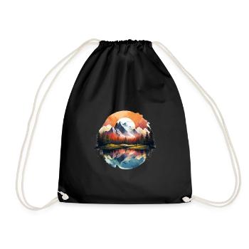 Forest Geometry Forest Nature in the Mountains - Drawstring Bag - black - Front