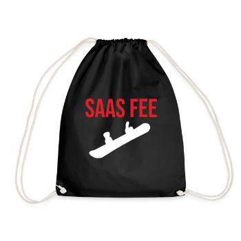 Saas Fee Snowboard Pullover für Snowboard Fee - Turnbeutel - Schwarz - Vorne