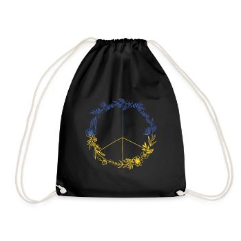 PEACE UKRAINE - Édition Florale - Symbole - Sac de sport léger - noir - Devant