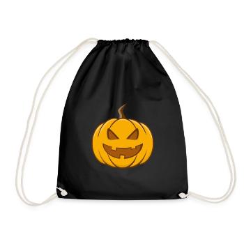 Halloween Kürbis - Turnbeutel - Schwarz - Vorne