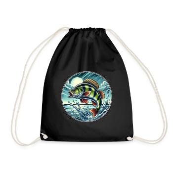 Perche Pêche Poisson prédateur Pêche Poisson - Sac de sport léger - noir - Devant