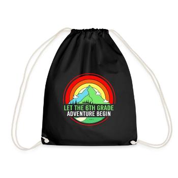 6th Grade - Drawstring Bag - black - Front