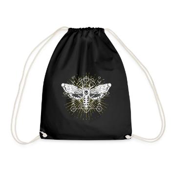Moth Moth Moth Moon Phases Gothic Gift Idea - Drawstring Bag - black - Front