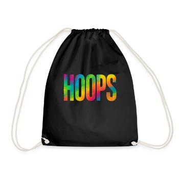 Hoops Basketball Sport Geschenkidee BBall - Turnbeutel - Schwarz - Vorne