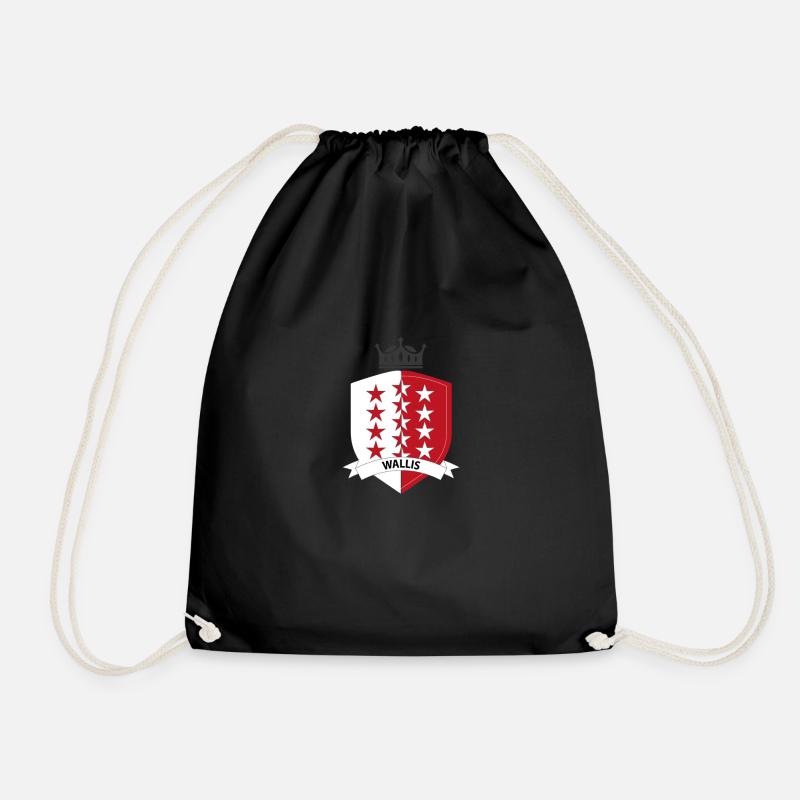 Drapeau Valais Wallis - Turnbeutel - Schwarz