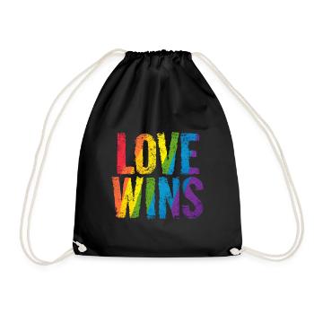 Love Wins | Pride Statement - Drawstring Bag - black - Front