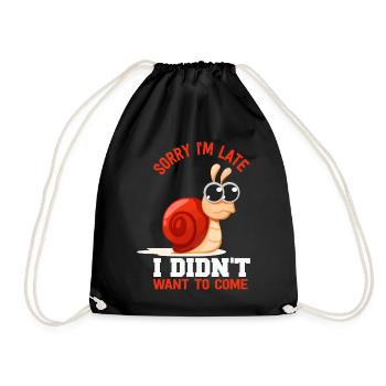 Snail Animal Speed Late Slow - Drawstring Bag - black - Front