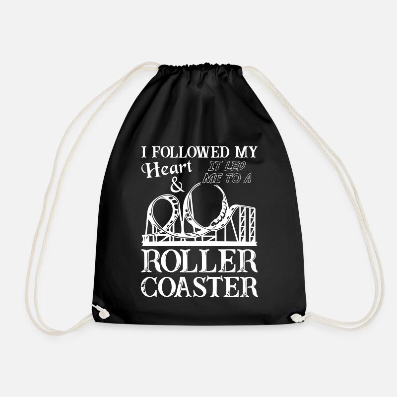 Followed Heart Led Me To Roller Coaster - Drawstring Bag - black