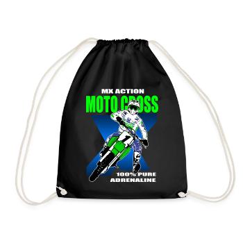 Supercross - Moto Cross - Motocross - Drawstring Bag - black - Front