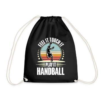 Handball Handballer - Turnbeutel - Schwarz - Vorne