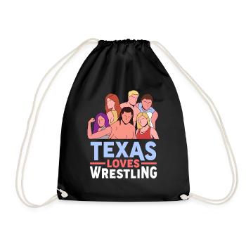 Texas wrestling design for proud Texas fans - Drawstring Bag - black - Front