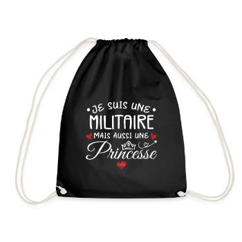 Je Suis Une Militaire, Mais Aussi Une Princesse - Sac de sport léger - noir - Devant