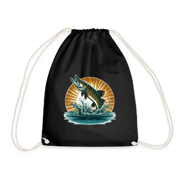 Pêche au brochet Pêche aux poissons prédateurs - Sac de sport léger - noir - Devant