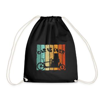 Cargo bike bike courier bike bicycle transport bike - Drawstring Bag - black - Front