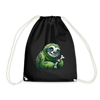 Halloween paresseux zombie dessin animé drôle - Sac de sport léger - noir - Devant
