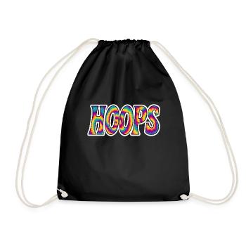 Hoops Basketball Sport Geschenkidee BBall - Turnbeutel - Schwarz - Vorne