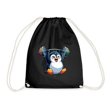 Pingouin avec haltère : entraînement physique - Sac de sport léger - noir - Devant
