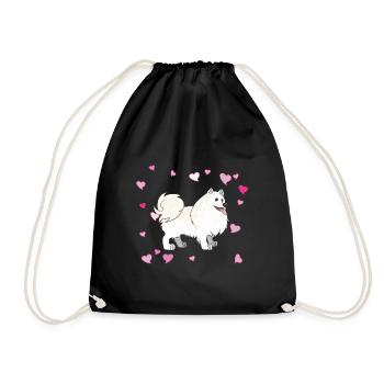 Conception de Spitz mignon pour les amoureux des animaux et les chiens - Sac de sport léger - noir - Devant