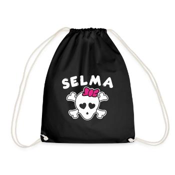 Piratin Selma Design für Mädchen und Frauen - Turnbeutel - Schwarz - Vorne