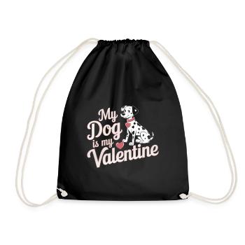 Mon chien est mon Valentin | Dalmatien Saint-Valentin - Sac de sport léger - noir - Devant