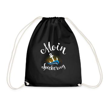 Moin Spiekeroog Anchor and Wave for Beach Holidays - Drawstring Bag - black - Front