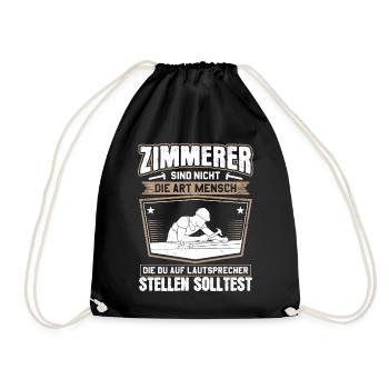 Zimmerer Zimmermann Zimmerei Carpenter Carpentry - Turnbeutel - Schwarz - Vorne