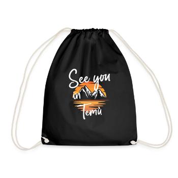 Temù Snowboarding Hiking and skiing - Drawstring Bag - black - Front