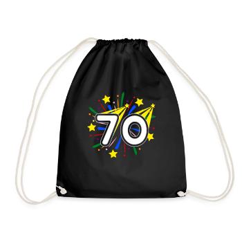 70 years old 70th birthday party number 70 - Drawstring Bag - black - Front