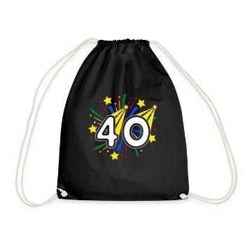 40 Jahre alt 40. Geburtstag Party Nummer 40 - Turnbeutel - Schwarz - Vorne