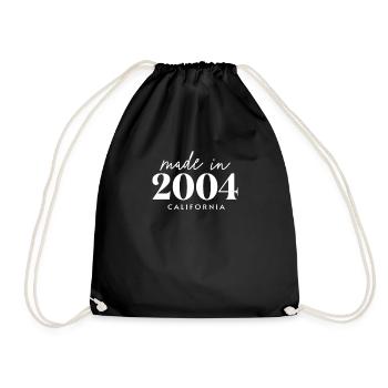 Made 2004 in Birthday in California - Drawstring Bag - black - Front
